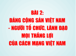 [4 bài LLCT] Bài 2: Đảng Cộng Sản Việt Nam - Người tổ chức, lãnh đạo mọi thắng lợi của cách mạng Việt Nam
